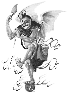 Fig. 16.The God Of Thunder (From a Chinese drawing (? 17th Century) in the John Rylands Library)